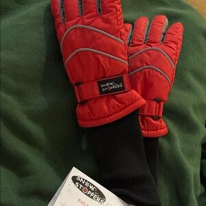 Red Kids Nylon Gloves